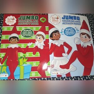 Set Of 2 New Elf On The Shelf Coloring And Activity Books